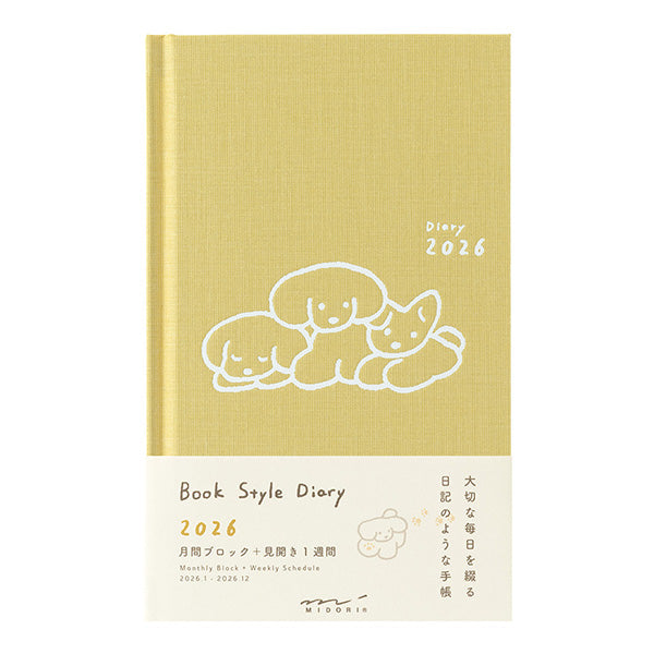 Midori | Agenda Diario Book B6 Dog Yellow 2026 (Semanal)