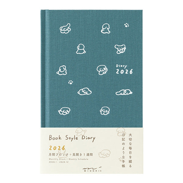Midori | Agenda Diario Book B6 Dog Blue Green 2026 (Semanal)