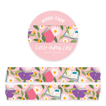 Little Lefty Lou | Books and Flowers Pink Washi Tape