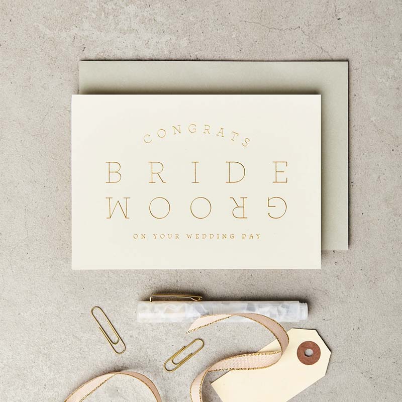 Katie Leamon | Tarjeta de Felicitación Bride & Groom Cream