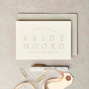 Katie Leamon | Tarjeta de Felicitación Bride & Groom Cream