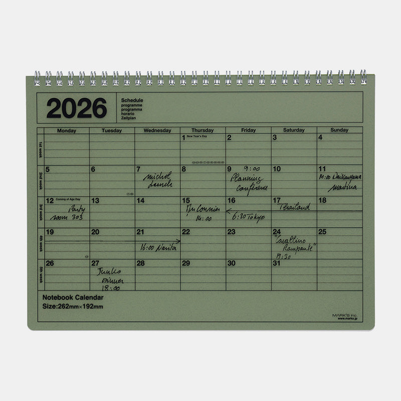 Mark's | Cuaderno Calendario 2026 M Khaki