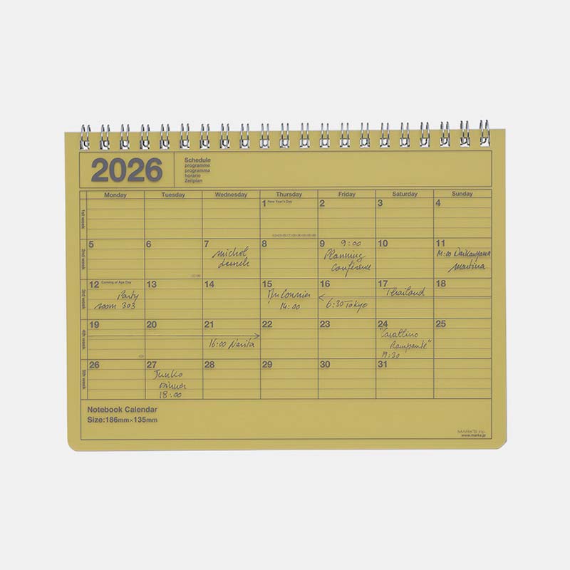 Mark's | Cuaderno Calendario 2026 M Yellow