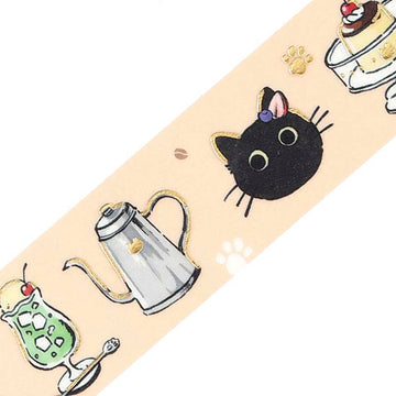 BGM | Foil Cafe Kuroneko Washi Tape Welcome