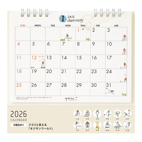 Midori | Calendario de Sobremesa 2026 M Ojisan