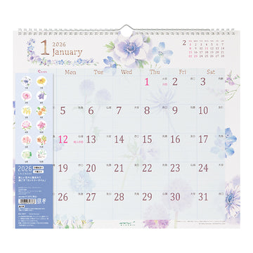 Midori | Calendario de Pared L 2026 Country time Flower
