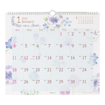 Midori | Calendario de Pared L 2026 Country time Flower