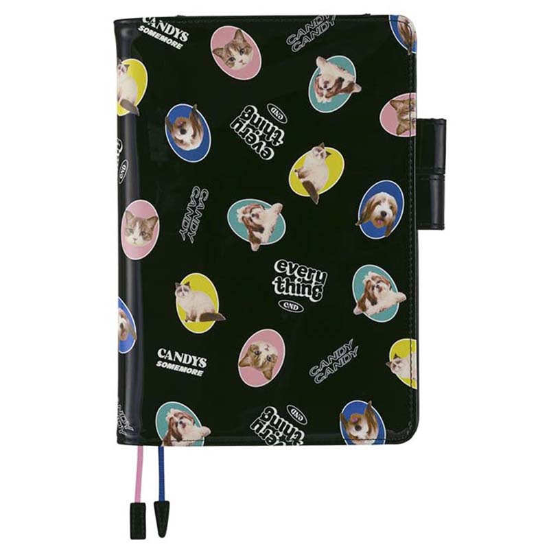 Hobonichi | Agenda Hobonichi Cousin A5 Candy Stripper: Random Dog & Cat (Black) 2026