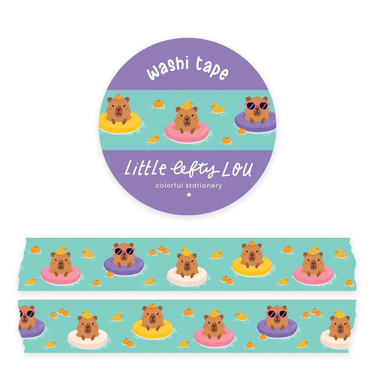 Little Lefty Lou | Capybara Summer Floaties Washi Tape
