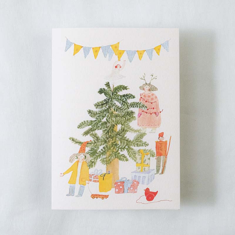 Dodolulu | Tarjeta de Navidad Decorating The Christmas Tree