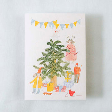 Dodolulu | Tarjeta de Navidad Decorating The Christmas Tree