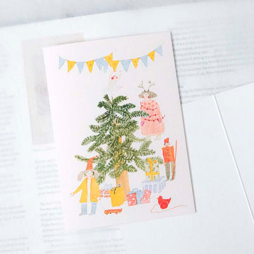 Dodolulu | Tarjeta de Navidad Decorating The Christmas Tree