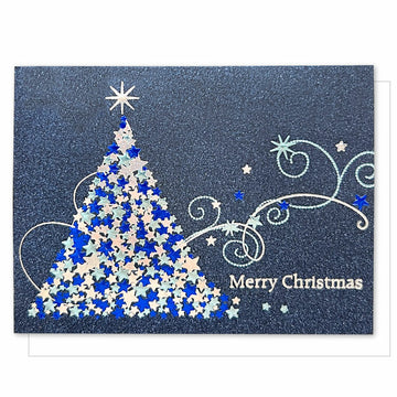 Active | Mini Christmas Blue Tree Greeting Card