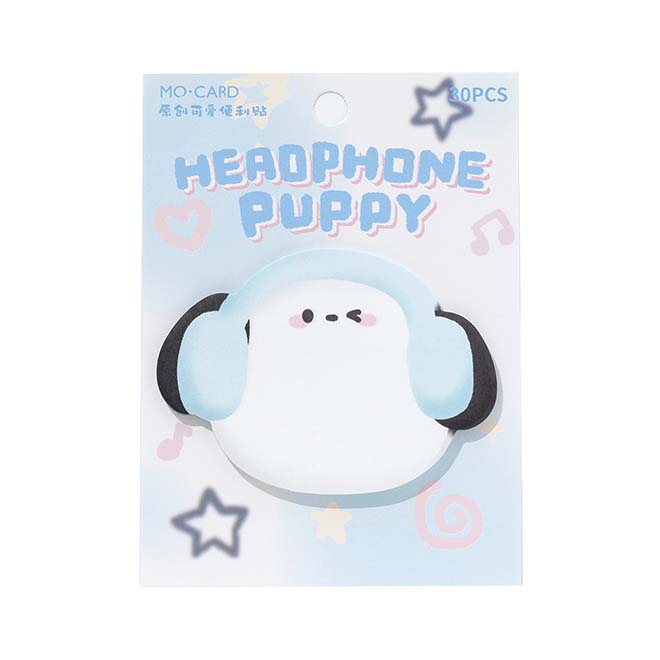 Mo Card | Notas Adhesivas Cute Pet Photo Booth Headphone Puppy