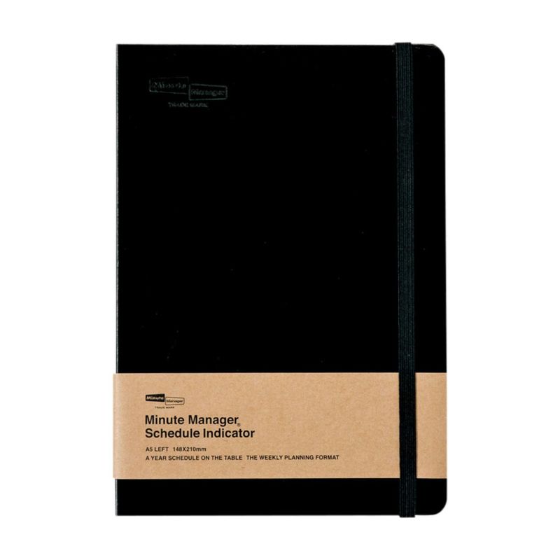 Hightide | Agenda Minute Manager EX A5 LEFT 2025 Black (Semanal)