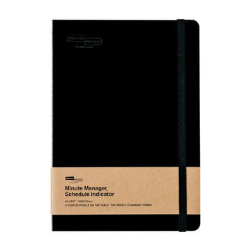 Hightide | Agenda Minute Manager EX A5 LEFT 2025 Black (Semanal)