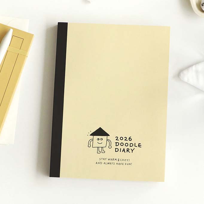Iconic | Agenda Doodle 2026 Pastel Yellow (Semanal)