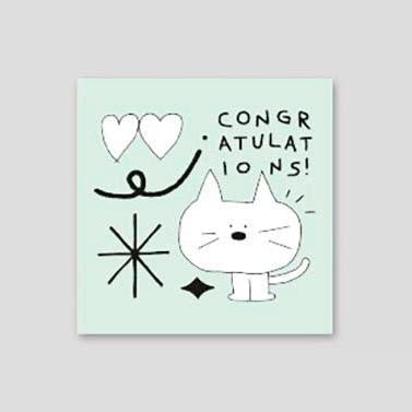 Iconic | Mini Tarjeta de Felicitación Doodle Congratulations Mint