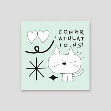 Iconic | Mini Tarjeta de Felicitación Doodle Congratulations Mint
