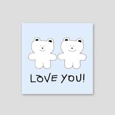 Iconic | Mini Tarjeta de Felicitación Doodle Love You Blue