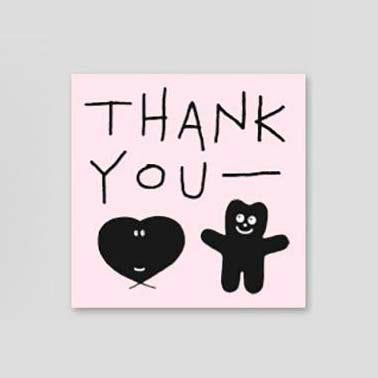 Iconic | Mini Tarjeta de Felicitación Doodle Thank You Pink