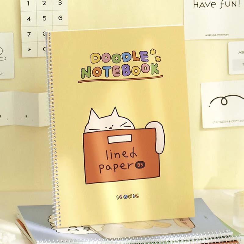Iconic | Cuaderno Doodle Line B5 Cream Yellow (Rayas)