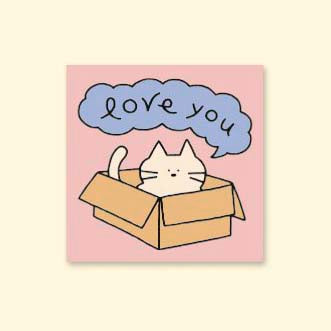 Iconic | Mini Tarjeta de Felicitación Doodle Love You Pink