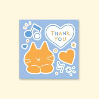 Iconic | Mini Doodle Thank You Sky Blue Greeting Card