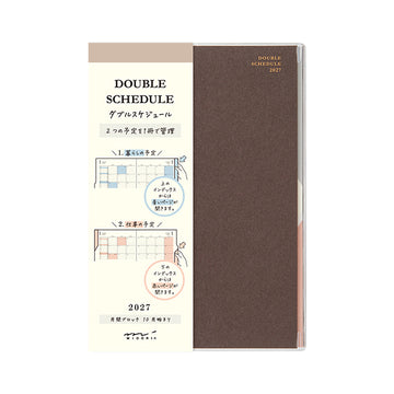 Midori | Agenda Double Schedule B6 Dark Brown 2027 (Mensual)