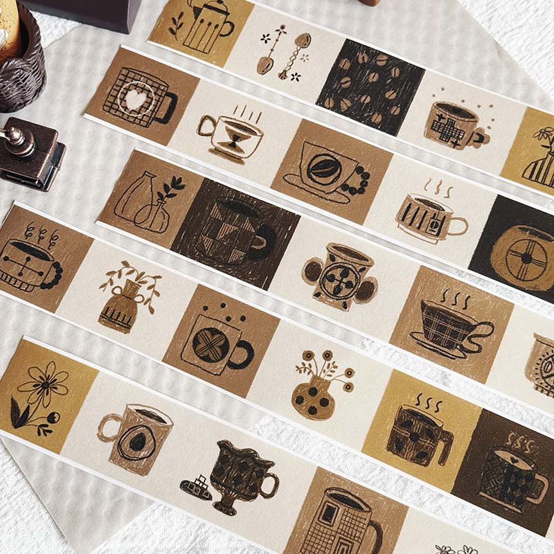 Xiyue | Elegant Coffee Tea Washi Tape