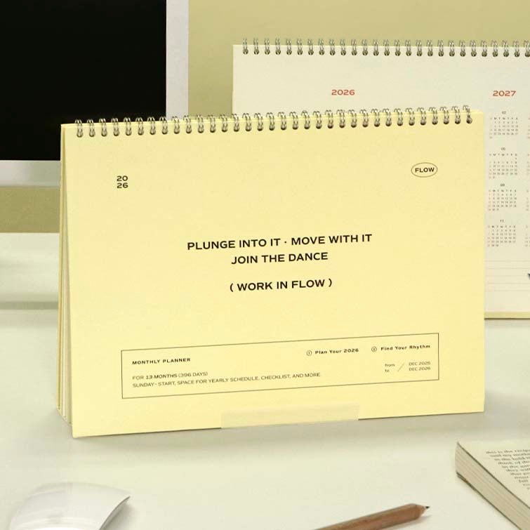 Iconic | Calendario de Sobremesa Flow 2026 Cream Yellow