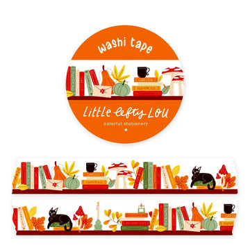 Little Lefty Lou | Fall Bookshelf Washi Tape