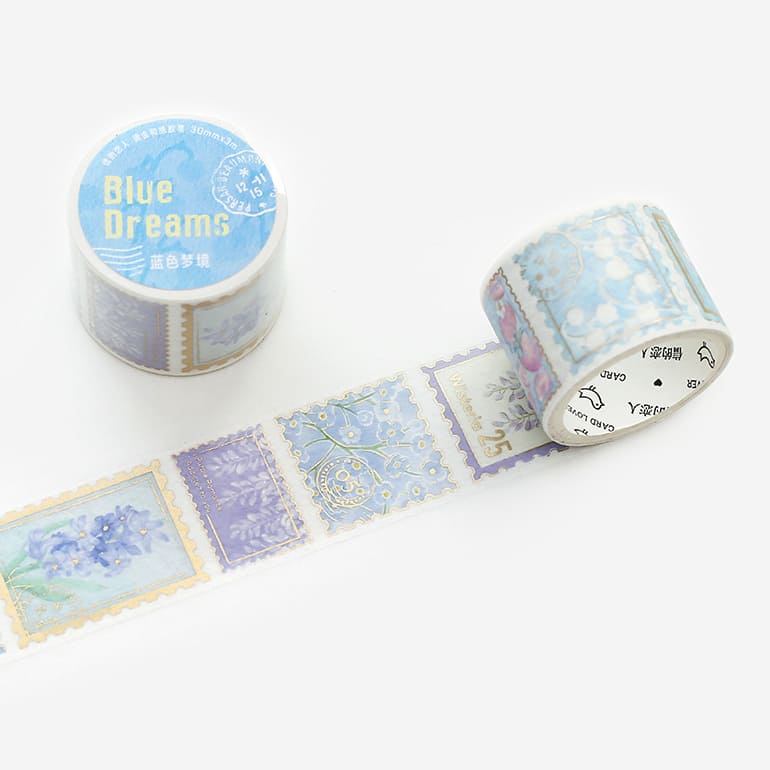 Card Lover | Floral Post Office Washi Tape Blue Dreams