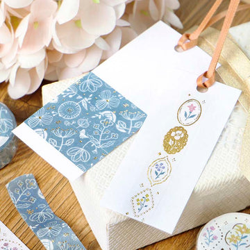 BGM | Foil Flower & Grass Handkerchief Flower Brooch Washi Tape
