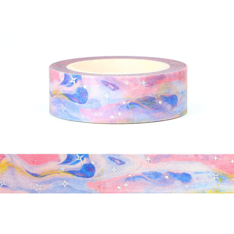 MZW | Foil Blue Pink Galaxy Cloud Washi Tape