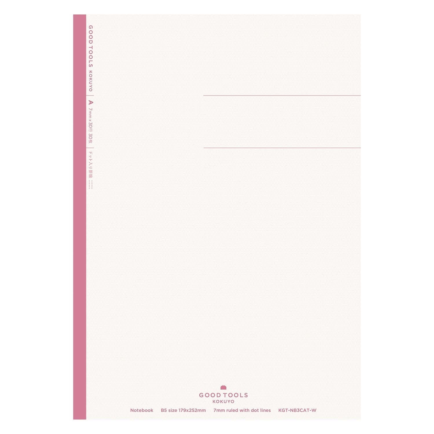 Kokuyo | Cuaderno GOOD TOOL B5 Pink Rayas Punteadas