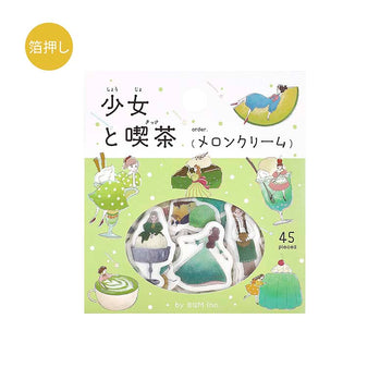 BGM | Pegatinas Girl And Coffee Shop Melon Cream