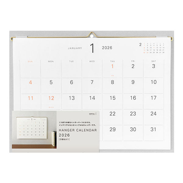 Midori | Calendario de Pared Hanger 2026
