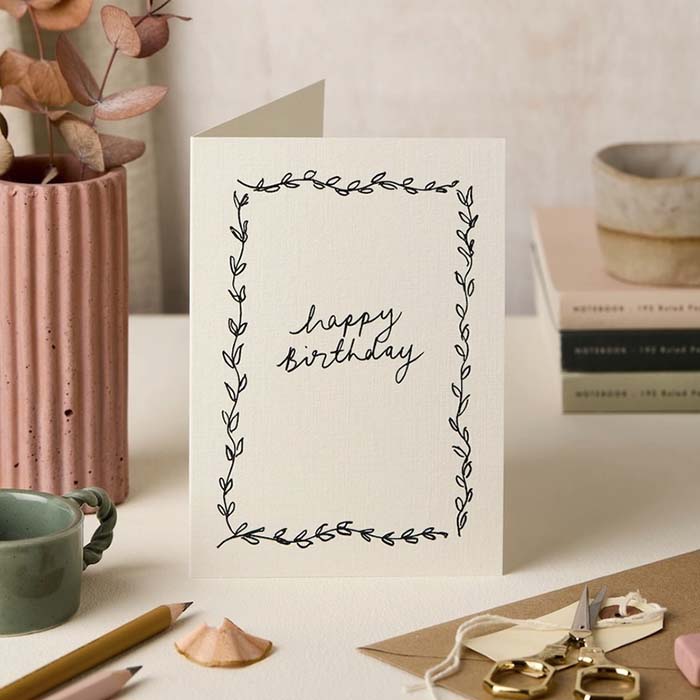 Katie Leamon | Tarjeta de Felicitación Floral Border