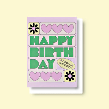 Good Thanks Paper | Tarjeta de Felicitación Heart Block Birthday