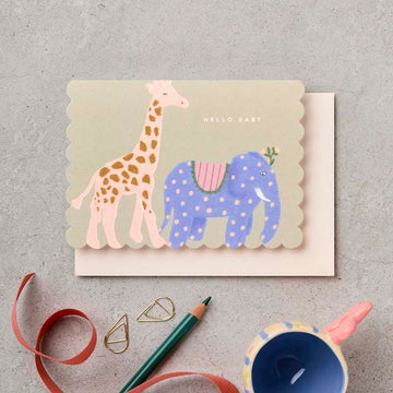 Katie Leamon | Tarjeta de Felicitación Hello Baby Animals