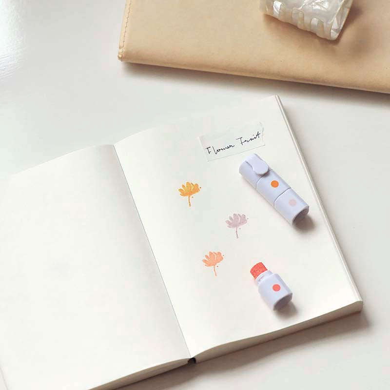 MU LifeStyle | Set de Tinta para Sellos Ink Pen 01 Flower Fruit
