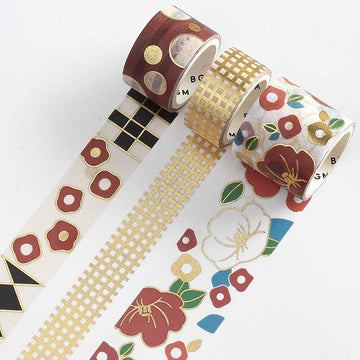 BGM | Set de Washi Tapes Kimono Colors Camellia Flowers