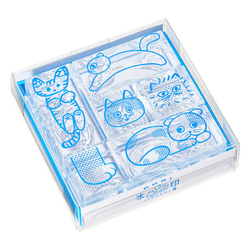 King Jim | Set de 6 Sellos Transparentes Kori Jirushi Cat Set
