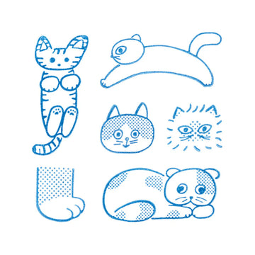 King Jim | Set de 6 Sellos Transparentes Kori Jirushi Cat Set
