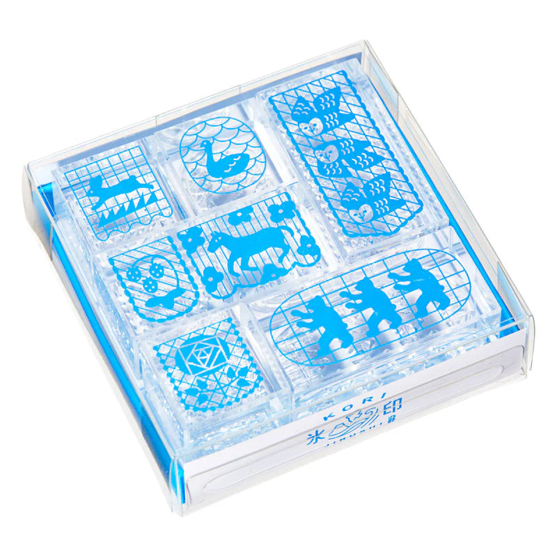 King Jim | Set de 6 Sellos Transparentes Kori Jirushi Flag Set