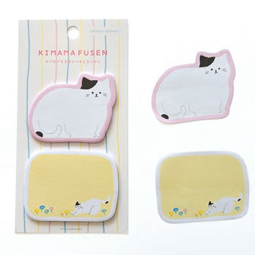 Furukawashiko | Notas Adhesivas Kimama Fusen Stretching Cat
