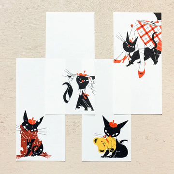 Cozyca | Bloc de Notas Vertical Kuroneko Design Black Cat Robin