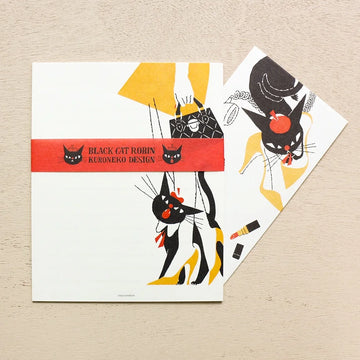 Cozyca | Set de Carta Kuroneko Design Black Cat Robin B