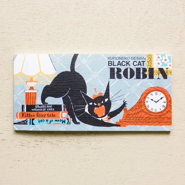 Cozyca | Bloc de Notas Horizontal Kuroneko Design Black Cat Robin